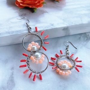 Asymmetrical handmade statement earrings